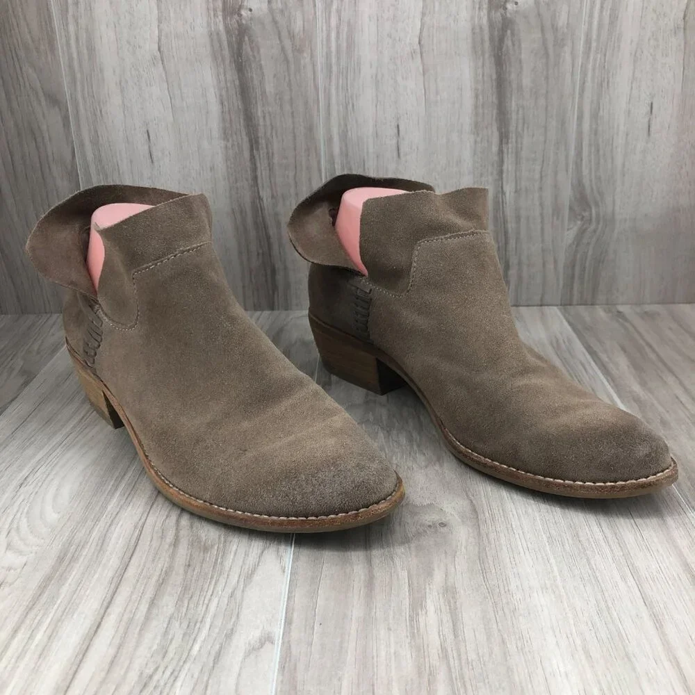 Dolce Vita Ankle Boots Womens 9 Brown Suede Slip On Booties